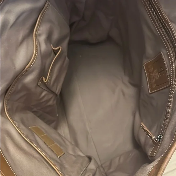 Coach Stylish Tan and Brown Tote Bag Bags